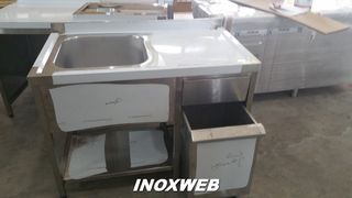 INOXWEB 2027-Λαντζα ανοιχτη 120χ70χ87 ΜΕ ΤΡΟΧΗΛΑΤΟ ΑΜΠΑΡΙ
