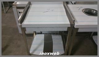 INOXWEB 2027-Τραπεζι τροχηλατο με σηκωματα 90χ70χ87/92 ΚΑΙ ΡΟΔΕΣ