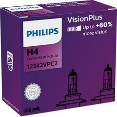 PHILIPS ΛΑΜΠΕΣ VISION PLUS 60% H4