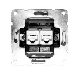 Μηχανισμός πρίζας DATA διπλή RJ45+RJ45 Cat.6