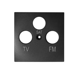 Πλακίδιο πρίζας TV+SAT+FM σε ανθρακί χρώμα
