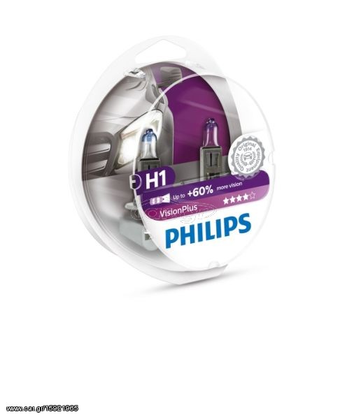 PHILIPS ΛΑΜΠΕΣ H1 VISION PLUS +60%