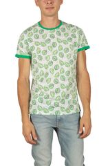 French Kick Airwick ανδρικό t-shirt λευκό-πράσινο Slim Fit - fkm1-2095