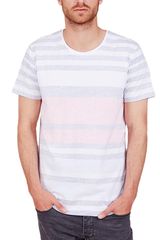 Minimum ανδρικό ριγέ t-shirt Bamford tigerlily Regular Fit - 122640100-bltig