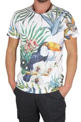 Smartness lab ανδρικό t-shirt Tropical print Regular Fit - fw96