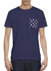Wesc Ballin ανδρικό t-shirt μπλε με τσεπάκι Regular Fit - 141we-00135