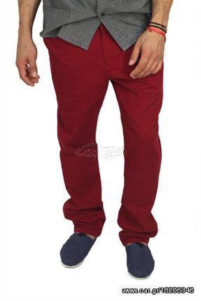 Ανδρικό slim fit chino παντελόνι κόκκινο  - 6141-rd