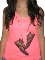 Γυναικείο αμάνικο μπλουζάκι με στάμπα νέον ροζ  - ptt-119