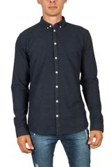 Minimum Miro ζακάρ πουκάμισο σκούρο μπλε Slim Fit - 131010070-bl