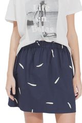 Thinking Mu Brush big μίνι φούστα μπλε Γυναικείο - w-skirt-02