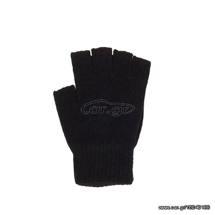 Πλεκτά γάντια μαύρα με κομμένα δάχτυλα  - 14125-blk