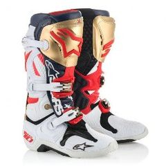 ΜΠΟΤΕΣ ALPINESTARS TECH 10 ΑΣΠΡΟ ΚΟΚΚΙΝΟ ΧΡΥΣΟ