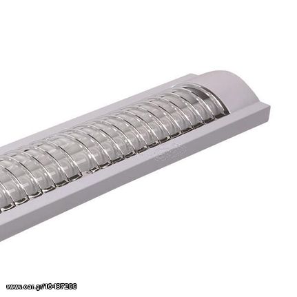 Eurolamp Φωτιστικό Μεταλλικο Κενο Obaλ Με Γριλιες Για LED Tube 2Χ60Cm - 147-56022