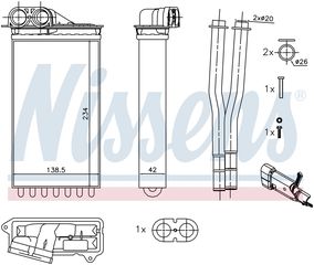 Ψυγείο καλοριφέρ CITROEN C1, PEUGEOT 107,TOYOTA AYGO 05- NISSENS 71161