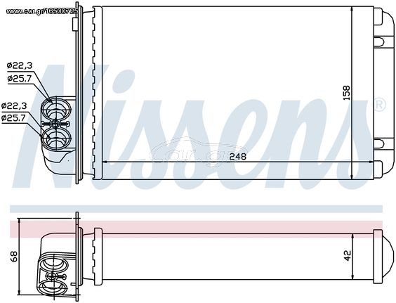 Ψυγείο καλοριφέρ PEUGEOT 406 95- NISSENS 72936