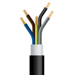 Καλώδιο ρεύματος μαύρο 5x1.5mm² J1VV-U NYY μονωμένο εξωτερικών εγκαταστάσεων (J1VV-U 5G1.5 μαύρο)