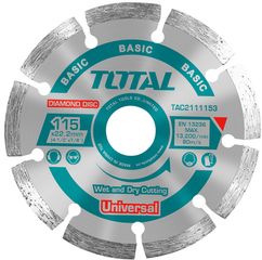 Total TAC2111153 Universal Διαμαντοδίσκος Υγράς & Ξηρής Κοπής (115 x 22.2mm)