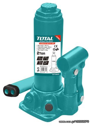 Total THT109022 Σταθερός Υδραυλικός Γρύλος Μπουκάλας 2Τ (Ανύψωση Έως 34.5cm)