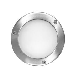 LED πλαφονιέρα επίτοιχη στρογγυλή αλουμινίου σατινέ με ματ γυαλί 2.4W μπλε χρώμα φωτός 230V στεγανή IP54