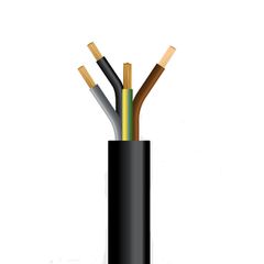 Καλώδιο εύκαμπτο με διάμετρο 4x0,75mm² H03VV-F σε μαύρο χρώμα