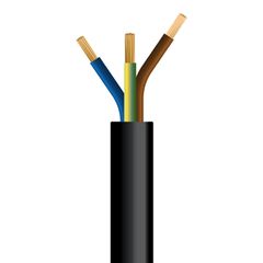 Καλώδιο εύκαμπτο ρεύματος με διατομή 3x0,75mm² H05VV-F σε γκρι χρώμα