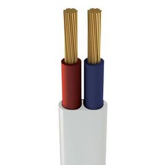Καλώδιο μεγαφωνικό (ηχείων) εύκαμπτο οβάλ H03VVH2-F με διατομή 2x0,75mm² σε λευκό χρώμα
