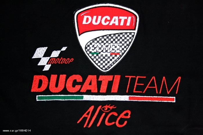 Πόλο Ανδρικό κοντομάνικο με γιακά μπλούζα Ducati Alice Polo T-Shirt Κεντητά λογότυπα μεγέθη L XL