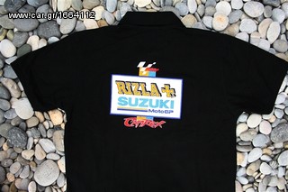 Ανδρικό κοντομάνικο γιακά μπλούζα πόλο T-Shirt Suzuki Rizla  με κεντητά λογότυπα Μ L XL καινούργιο-thumb-16
