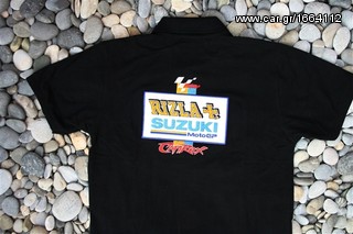 Ανδρικό κοντομάνικο γιακά μπλούζα πόλο T-Shirt Suzuki Rizla  με κεντητά λογότυπα Μ L XL καινούργιο-thumb-18