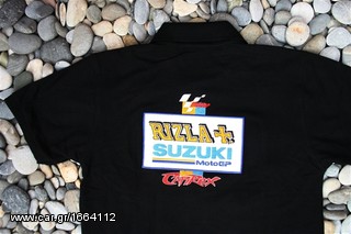 Ανδρικό κοντομάνικο γιακά μπλούζα πόλο T-Shirt Suzuki Rizla  με κεντητά λογότυπα Μ L XL καινούργιο-thumb-20