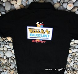 Ανδρικό κοντομάνικο γιακά μπλούζα πόλο T-Shirt Suzuki Rizla  με κεντητά λογότυπα Μ L XL καινούργιο-thumb-22