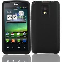 Black Silicone Skin Case Cover For LG G2X / Optimus 2X P990 (OEM)