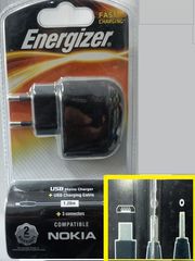 Energizer Travel Charger for Nokia mobile phones LCHEC21CTNO2