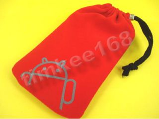 Θήκη - Suede Pouch - για μεγάλα κινητά Android με κορδονάκι σε κόκκινο χρώμα