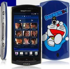 BLUE DORAEMON ROBOT CAT DESIGN HARD BACK CASE COVER FOR SONY ERICSSON XPERIA NEO V