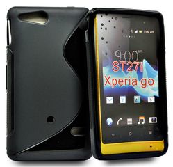 Sony Xperia Go ST27i Θήκη Σιλικόνης TPU S-Line Μαύρο