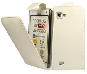 LG Optimus 4X HD P880 Δερμάτινη Θήκη Flip - Άσπρο OEM