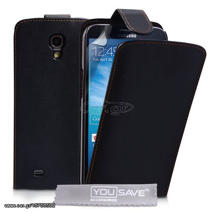 Samsung Galaxy Mega 6.3 i9205 Δερμάτινη Θήκη Flip Μαύρη ΟΕΜ