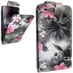 Sony Xperia Go ST27i Leather Flip Case Pink Flowers
