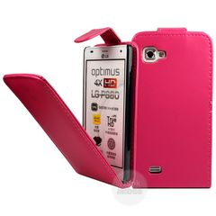 LG Optimus 4X HD P880 Leather Flip Case - Hot Pink ΟΕΜ