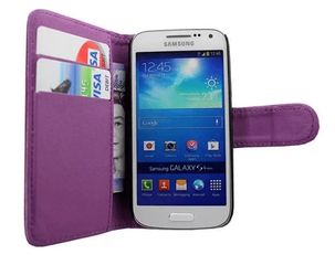 Samsung Galaxy S4 Active i9295 Leather Case Wallet - Purple OEM