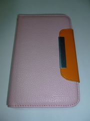 Samsung Galaxy Note 2 N7100 Leather flip Case Pink - Orange