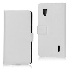 LG Optimus G E 973 / E975 Δερμάτινη Θήκη Πορτοφόλι Λευκό LGOGE975LWCW OEM