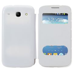 Samsung Galaxy Core i8260 / Core Duos i8262 S-View Flip θήκη με πίσω καπάκι μπαταρίας - Λευκό SGCI8260SVFCWBBCW OEM