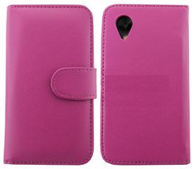 LG Nexus 5 D820 / D821 - Δερμάτινη Θήκη Πορτοφόλι Μώβ (OEM)