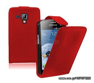 Samsung Galaxy S Duos 2 S7582 / Galaxy Trend Plus S7580 - Δερμάτινη Θήκη Flip Κόκκινο (OEM)