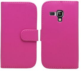 Samsung Galaxy S Duos 2 S7582 / Galaxy Trend Plus S7580 - Δερμάτινη Θήκη Πορτοφόλι Φούξια (OEM)