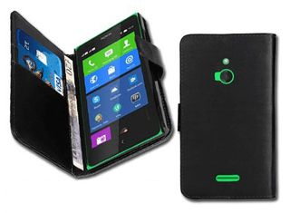 Nokia XL Dual Sim - Δερμάτινη Θήκη Πορτοφόλι Μαύρο (ΟΕΜ)