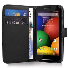 Motorola Moto E Dual SIM XT1022 - Δερμάτινη Θήκη Πορτοφόλι Μαύρο (ΟΕΜ)
