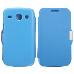 Samsung Galaxy Core i8260 / Core Duos i8262 - Magnetic Stand Leather Case With Hard Back Cover Blue OEM